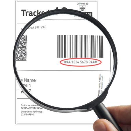 Royal Mail tracking etichetta