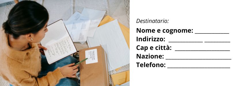 esempio cosa e come scrivere su un pacco